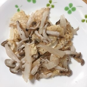 白菜としめじの白だしおかか炒め